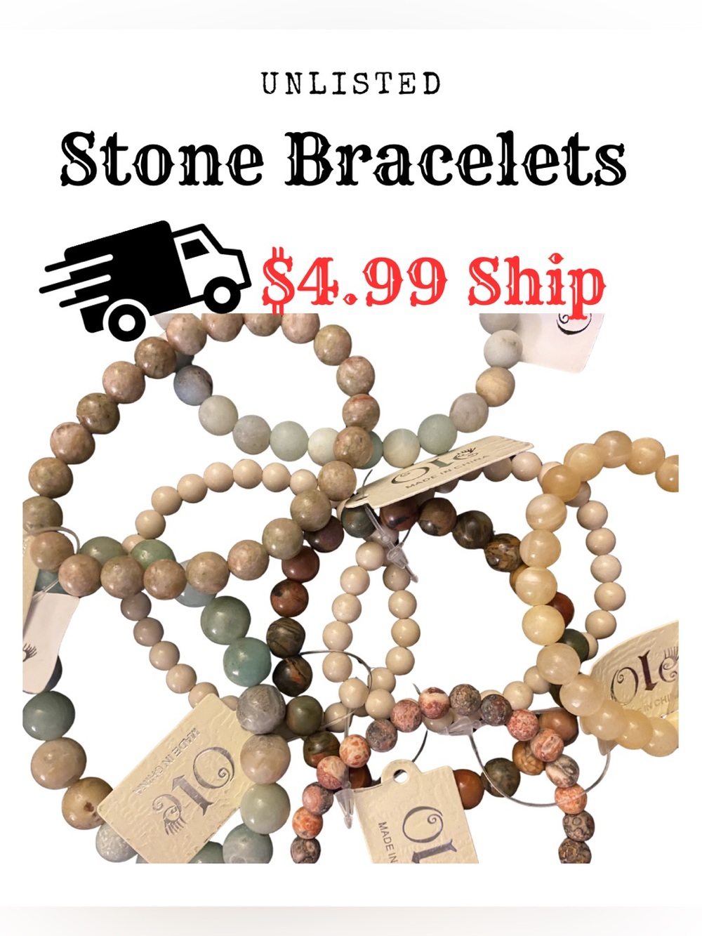 STONE BRACELETS $4.99 Ship